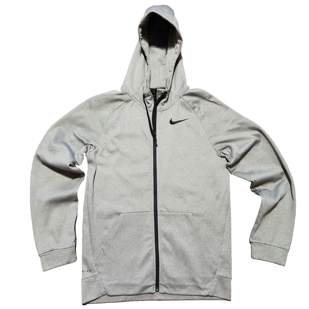 Nike Men's Dri-fit Full Zip Training Fleece Hoodie Grey Size SM Athletic Wear